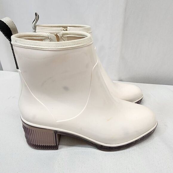 Kate Spade Puddle Rain Booties Women’s 9 White Rubber Round Toe - Picture 2 of 12